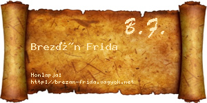 Brezán Frida névjegykártya